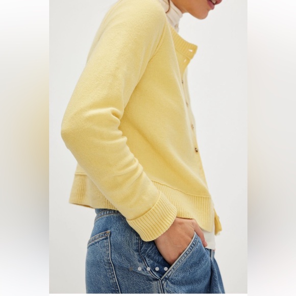 Free People Nocturnal Solid Wool-Cashmere Cardigan - Oil Painting - Large - Picture 3 of 16